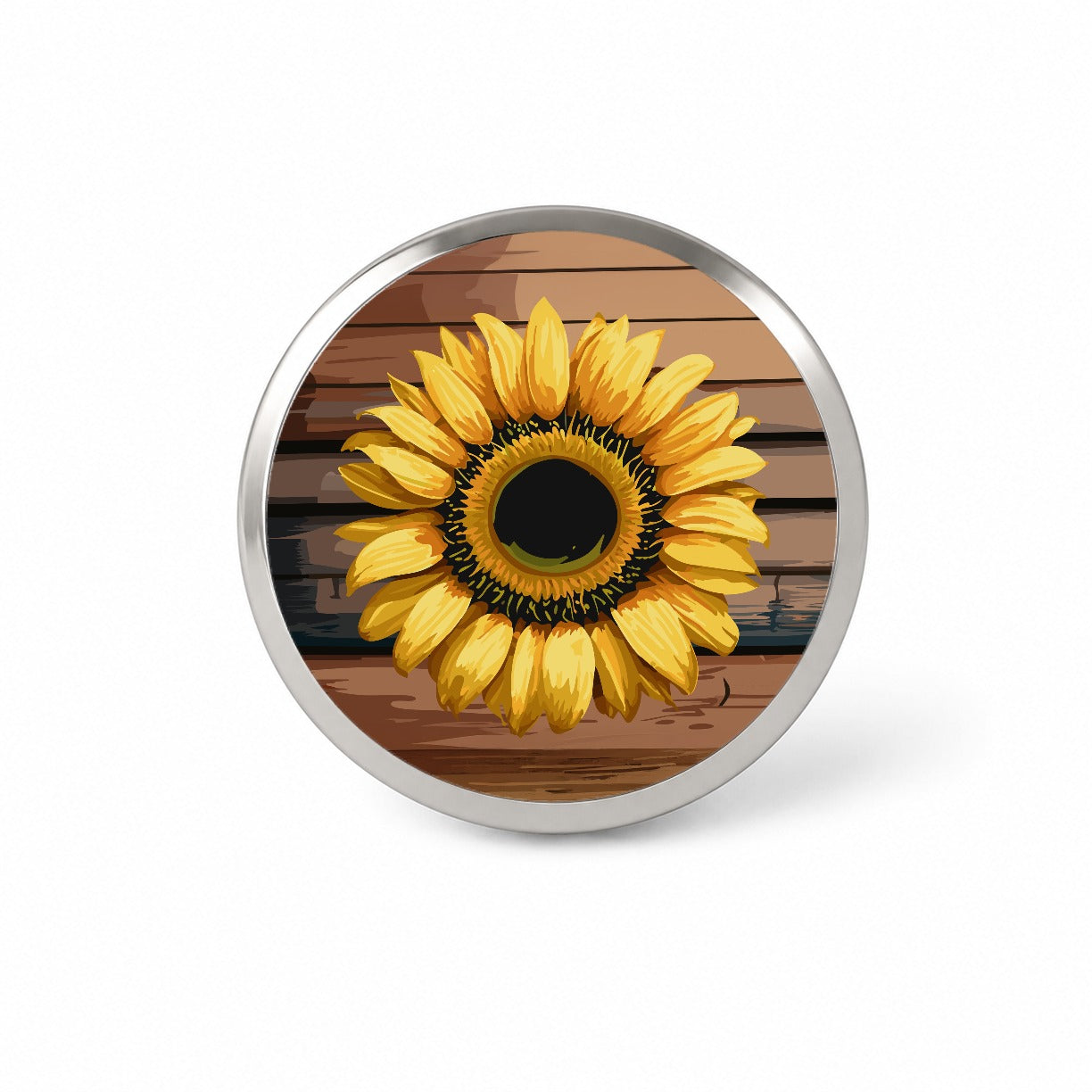 Sunflower Flower Vintage Barnwood Novelty Hat Backpack Lapel Pin