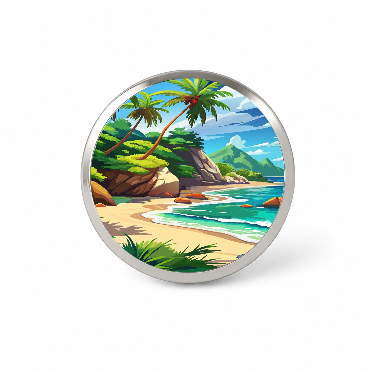Tropical Beach Beautiful Vacation Travel Novelty Hat Backpack Lapel Pin