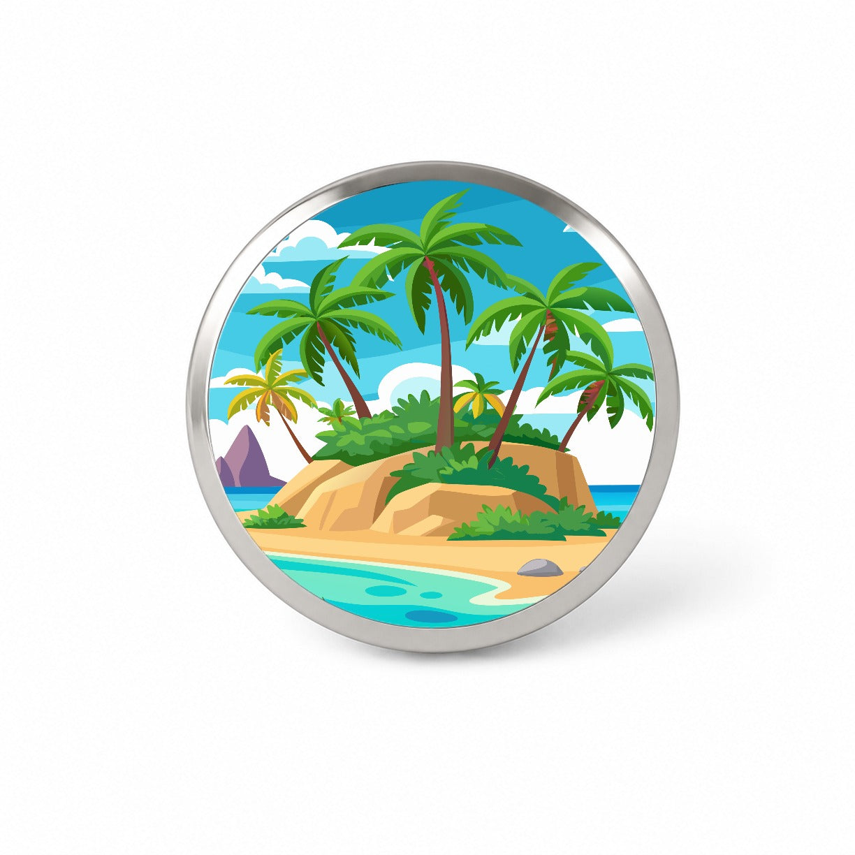 Tropical Island Beach Palm Trees Vacation Travel Novelty Hat Backpack Lapel Pin