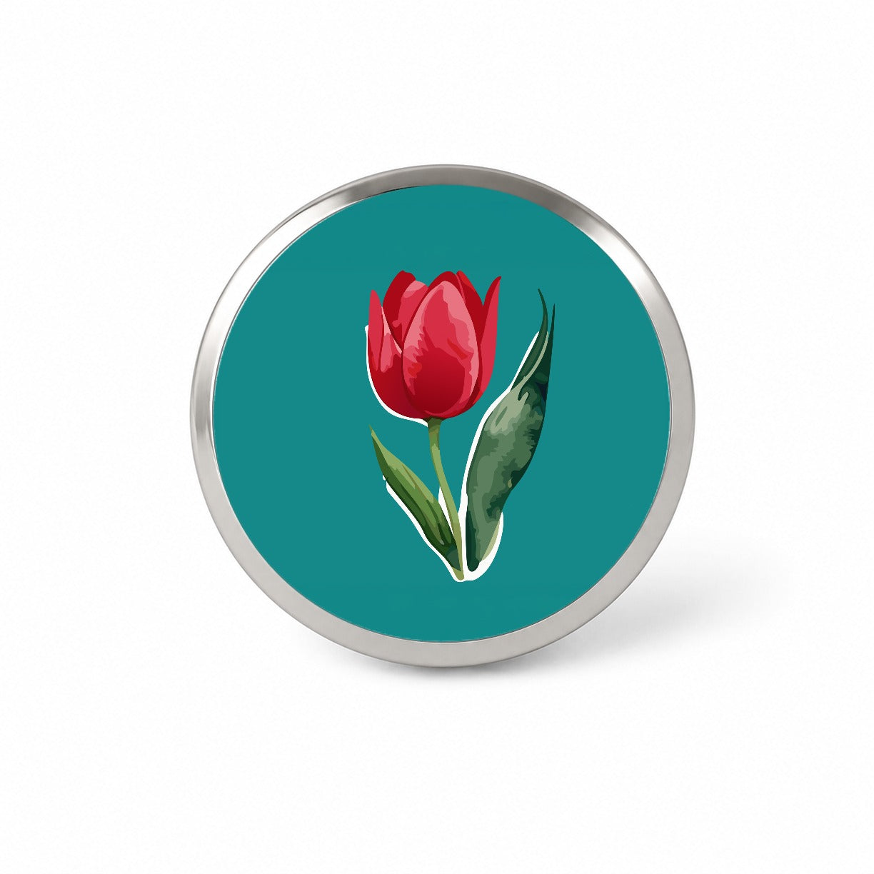 Tulip Flower Red Watercolor Novelty Hat Backpack Lapel Pin
