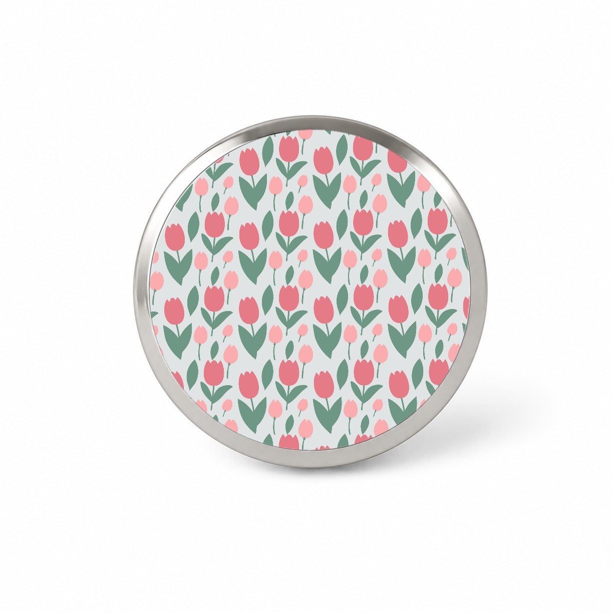 Tulips Pink Flowers Muted Pattern Novelty Hat Backpack Lapel Pin