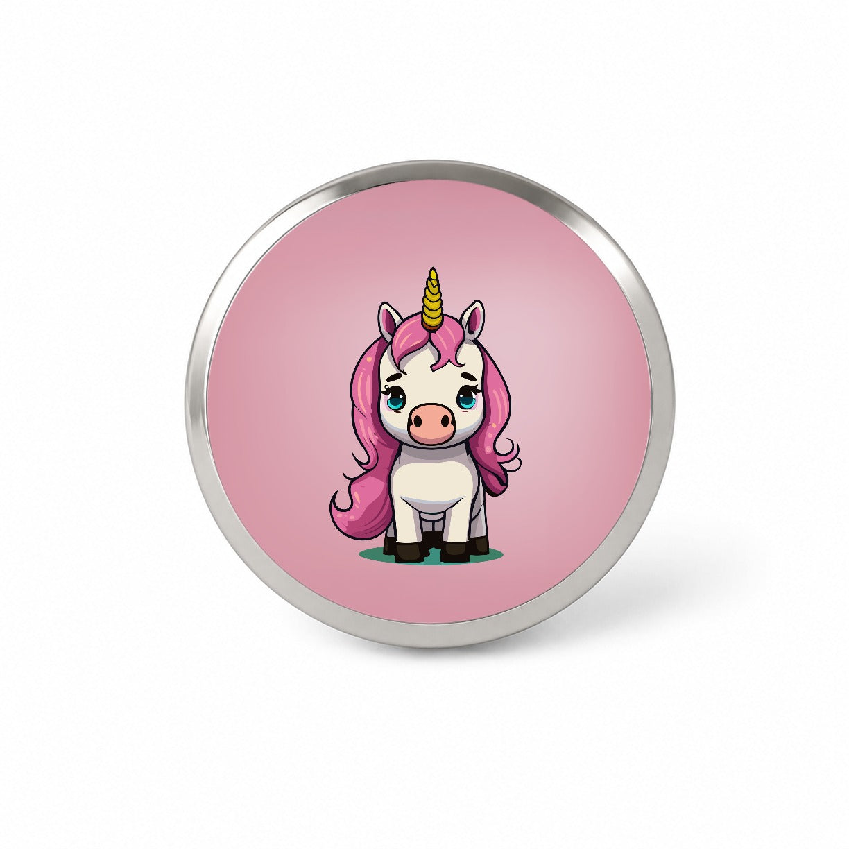 Unicorn Chibi Pink Hair Novelty Hat Backpack Lapel Pin
