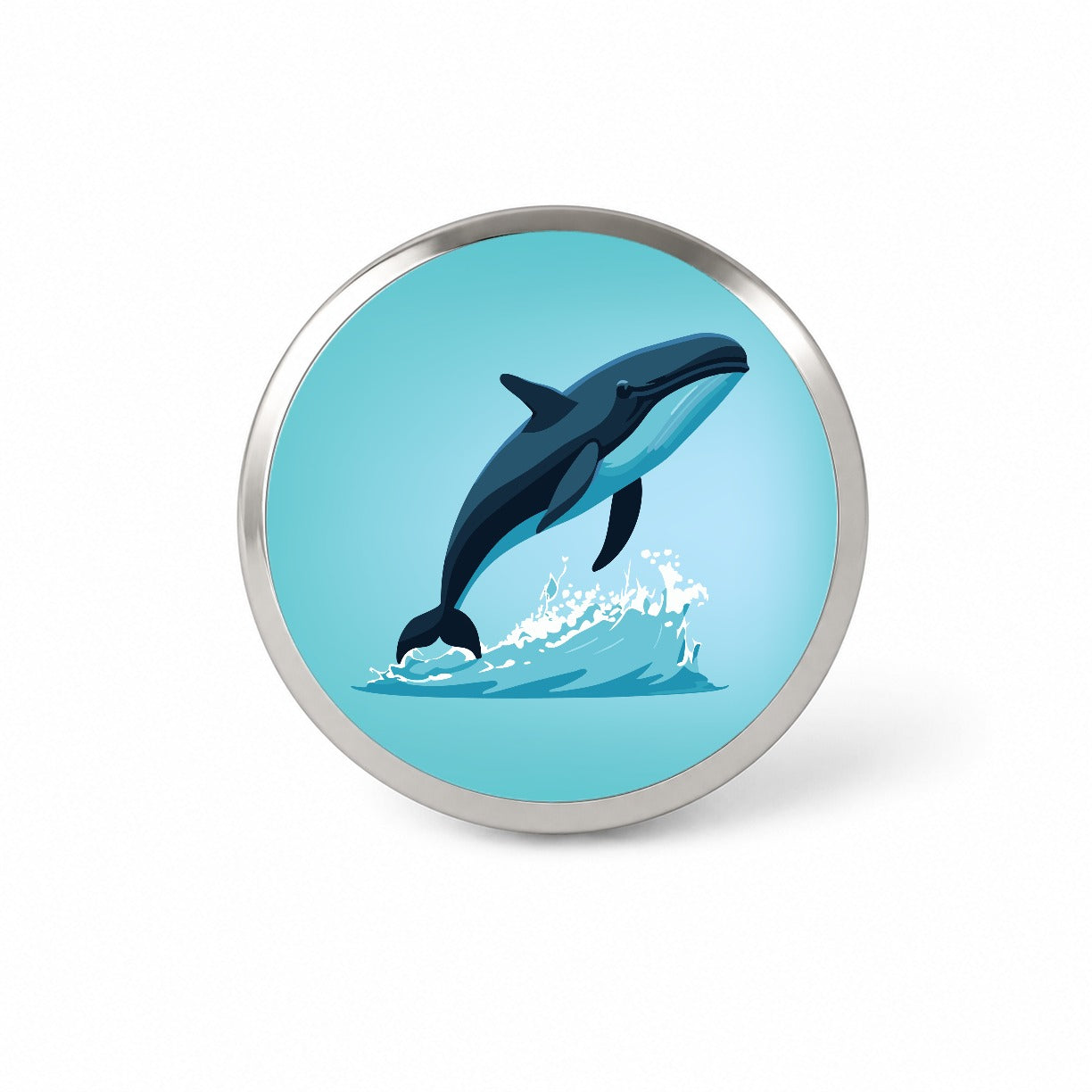 Whale Jumping Out of Water Novelty Hat Backpack Lapel Pin
