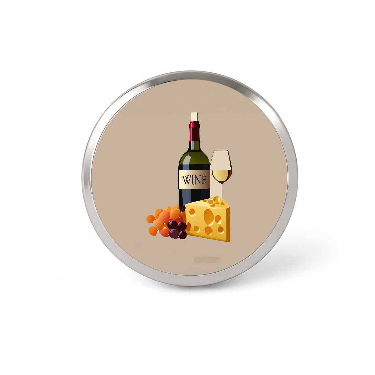 Wine Cheese Grapes Novelty Hat Backpack Lapel Pin