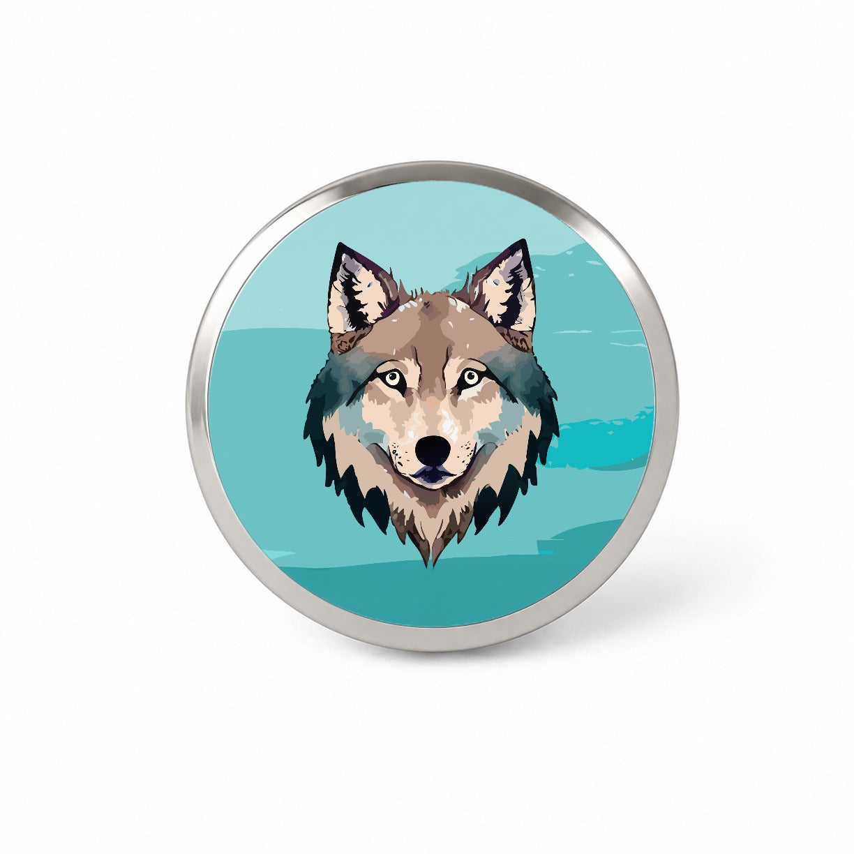 Wolf Face Watercolor Novelty Hat Backpack Lapel Pin