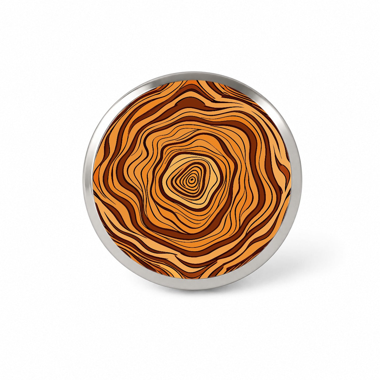 Wood Grain Tree Pattern Novelty Hat Backpack Lapel Pin