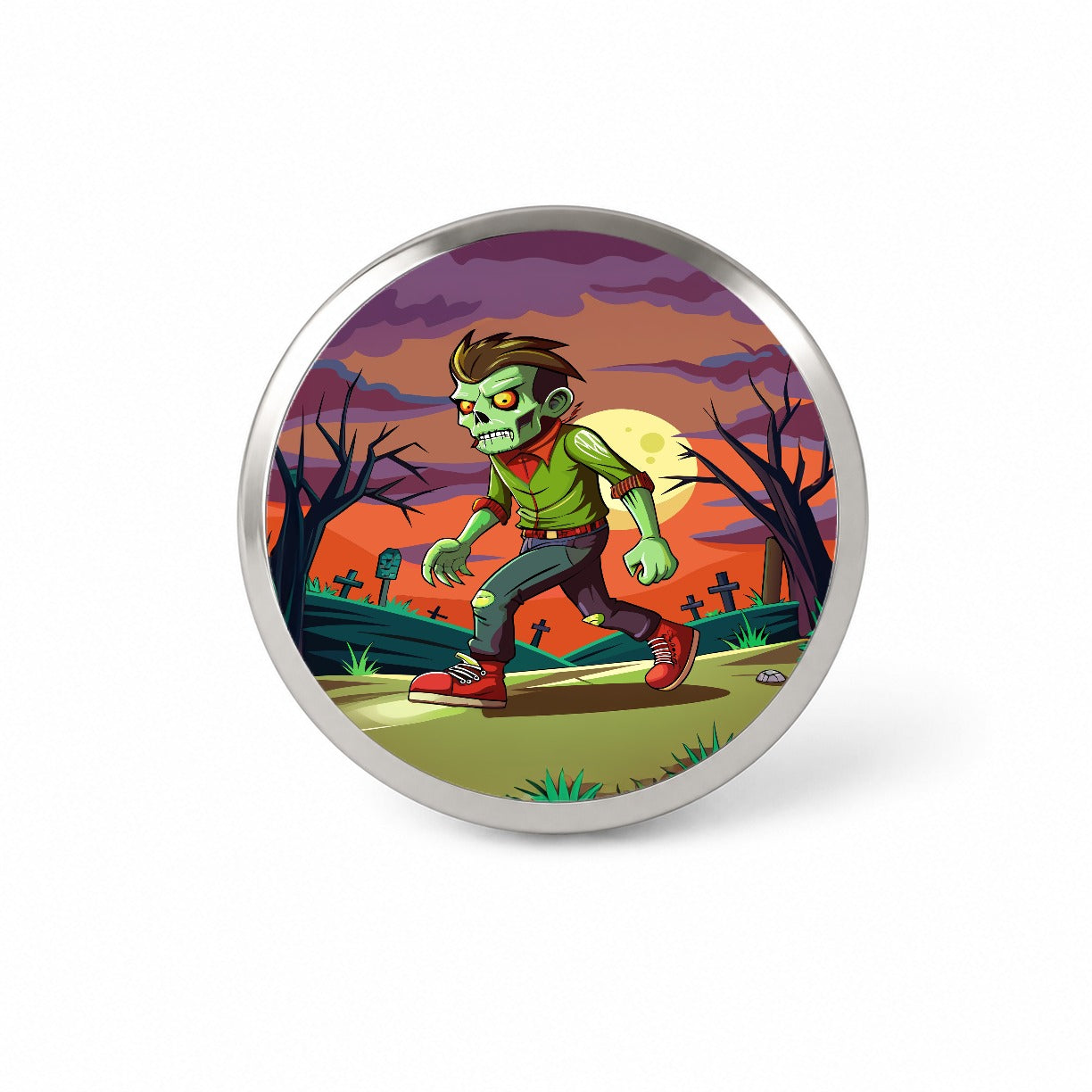 Zombie Walking Novelty Hat Backpack Lapel Pin