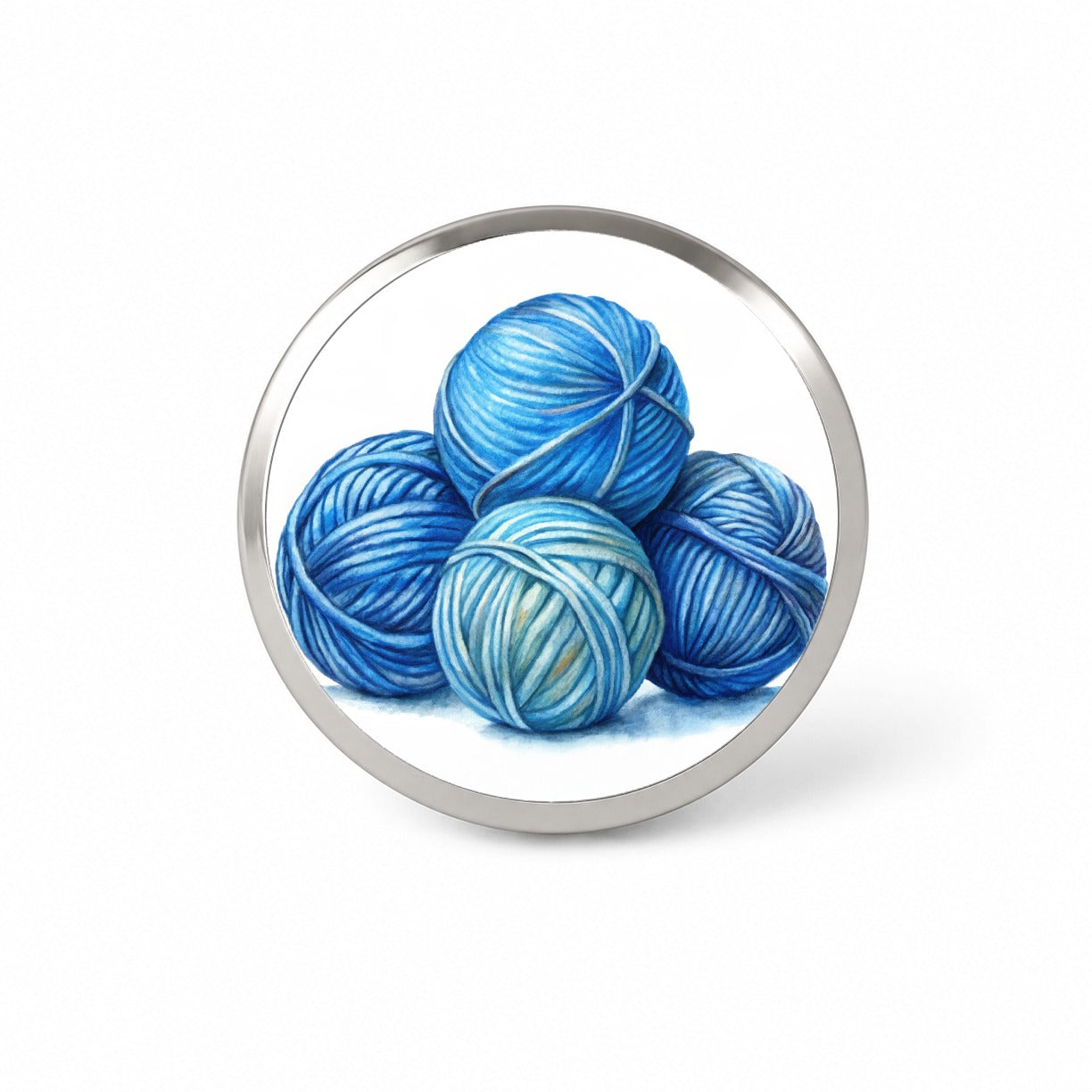 Balls Of Blue Yarn Knitting Crochet Watercolor Novelty Hat Backpack Lapel Pin