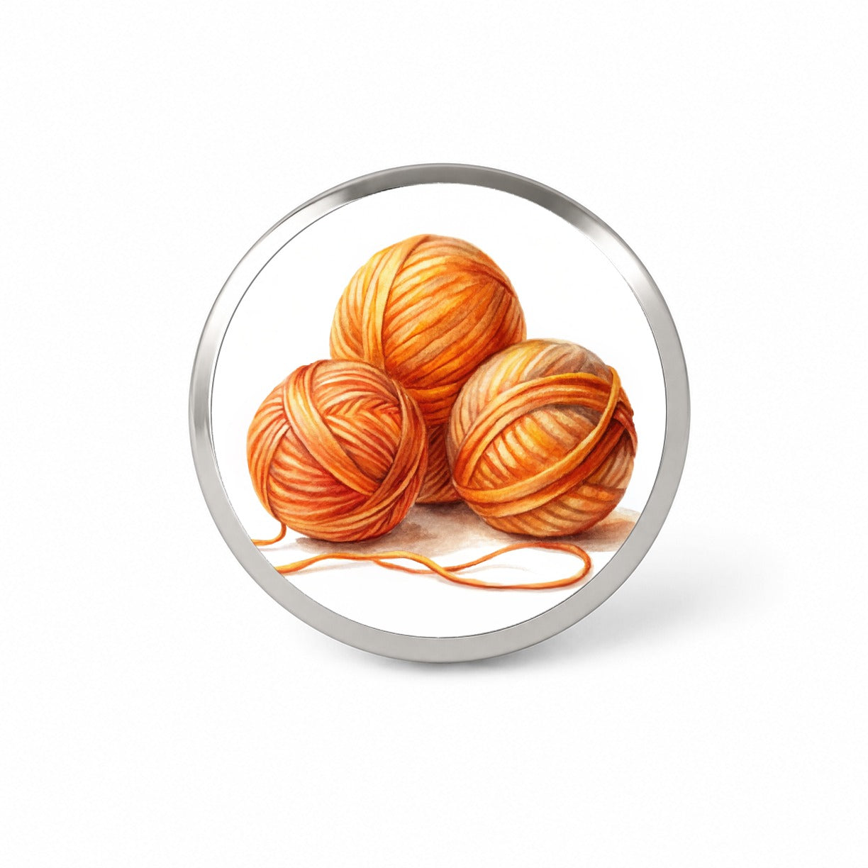 Balls Of Orange Yarn Knitting Crochet Watercolor Novelty Hat Backpack Lapel Pin