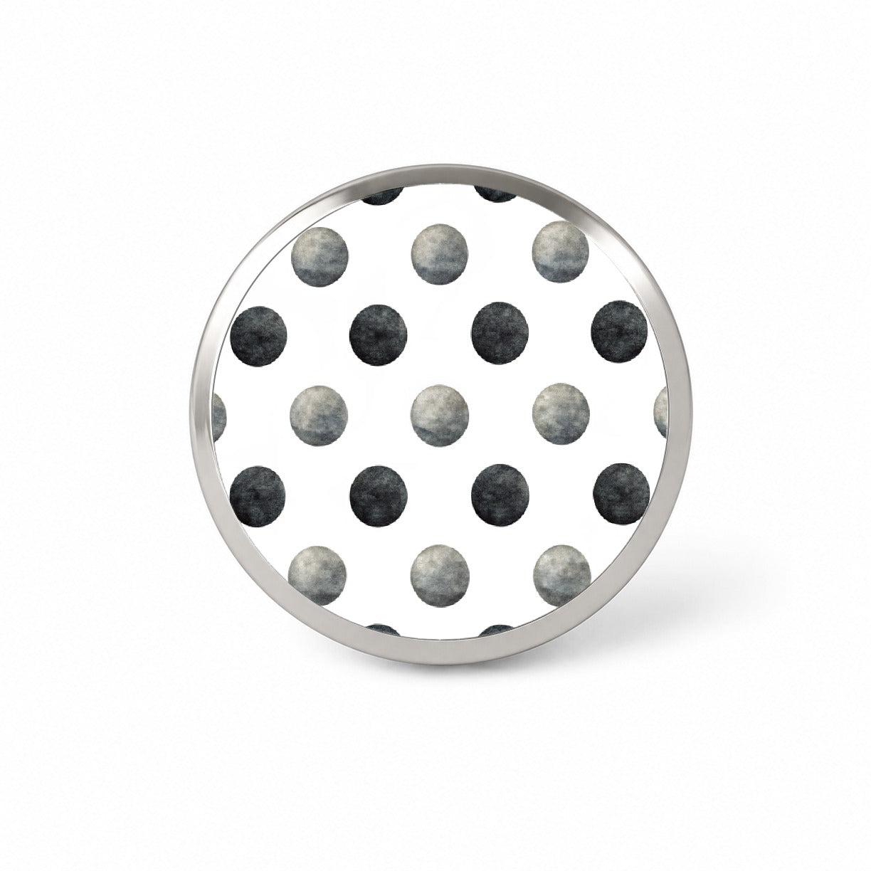Black Polka Dots White Background Novelty Hat Backpack Lapel Pin