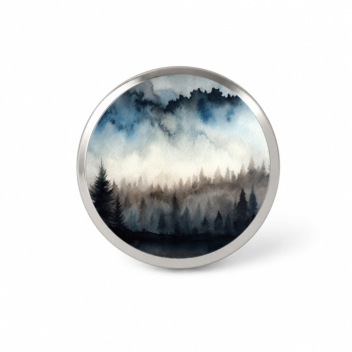 Black Shadow Forest Ombre Watercolor Novelty Hat Backpack Lapel Pin