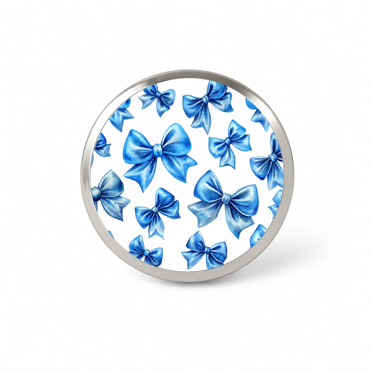 Blue Scattered Coquette Bows Watercolor Novelty Hat Backpack Lapel Pin