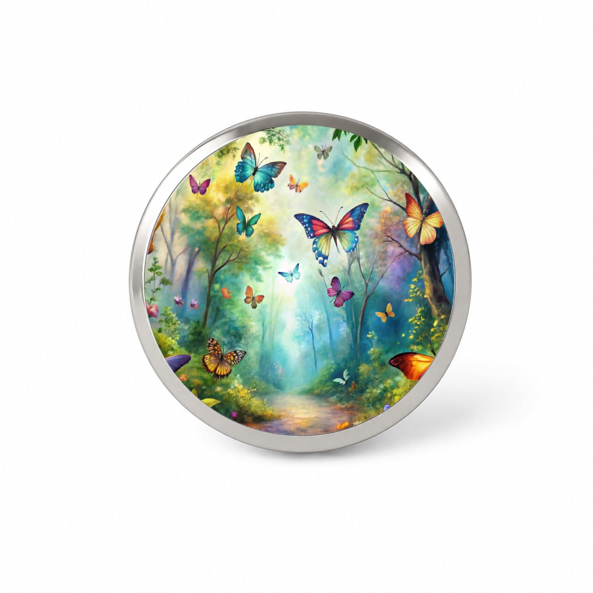 Butterflies Forest Fantasy Watercolor Design Novelty Hat Backpack Lapel Pin
