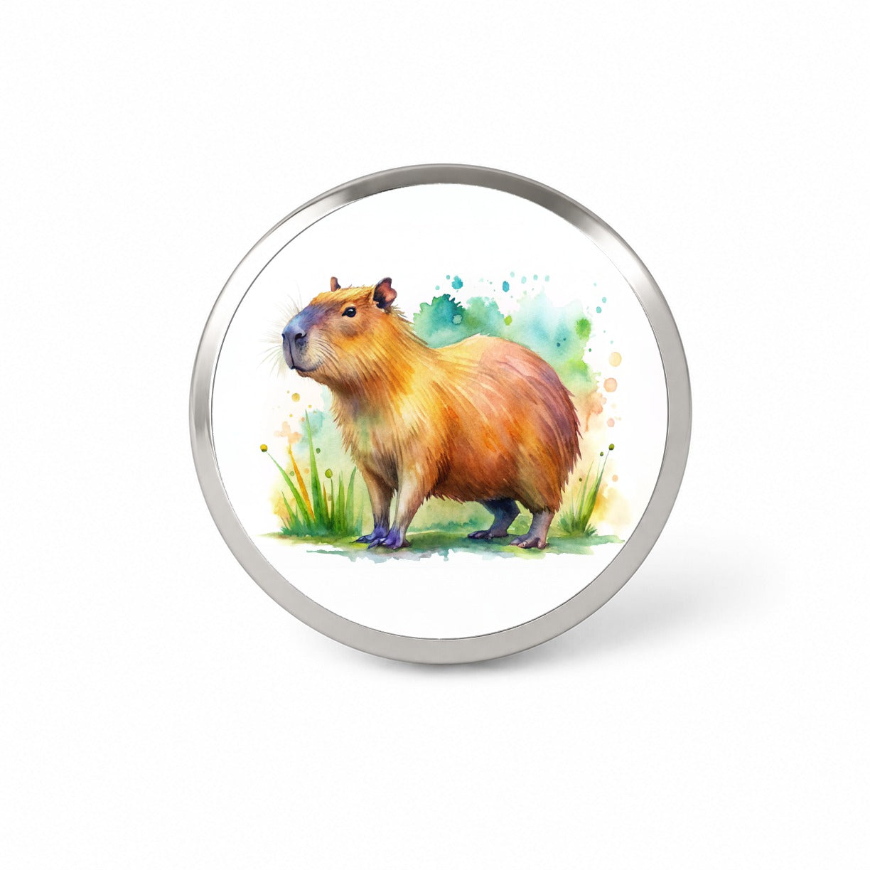 Capybara Watercolor Novelty Hat Backpack Lapel Pin