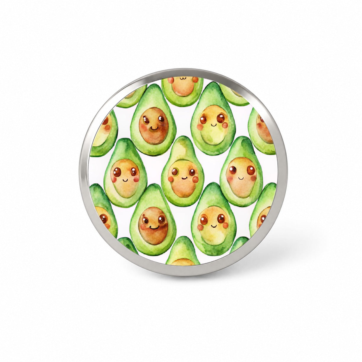 Cute Avocado Faces Watercolor Novelty Hat Backpack Lapel Pin