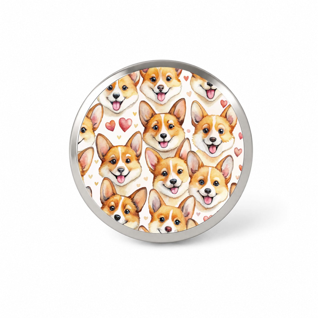 Cute Corgi Dog Faces Hearts Novelty Hat Backpack Lapel Pin