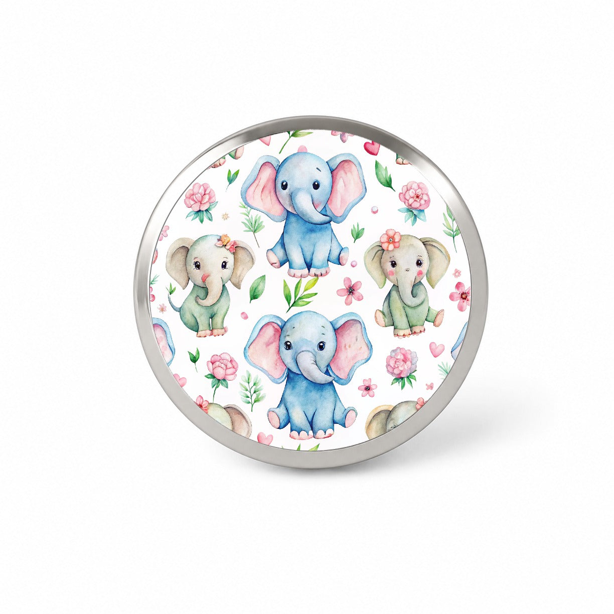 Cute Elephants Hearts Watercolor Novelty Hat Backpack Lapel Pin