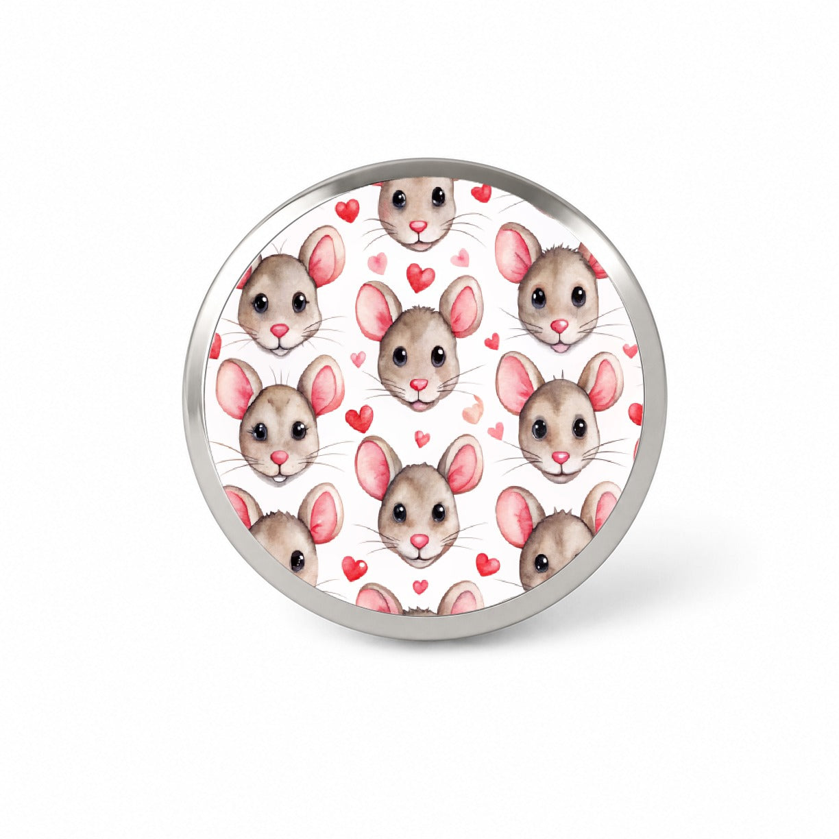 Cute Rat Faces Hearts Watercolor Novelty Hat Backpack Lapel Pin