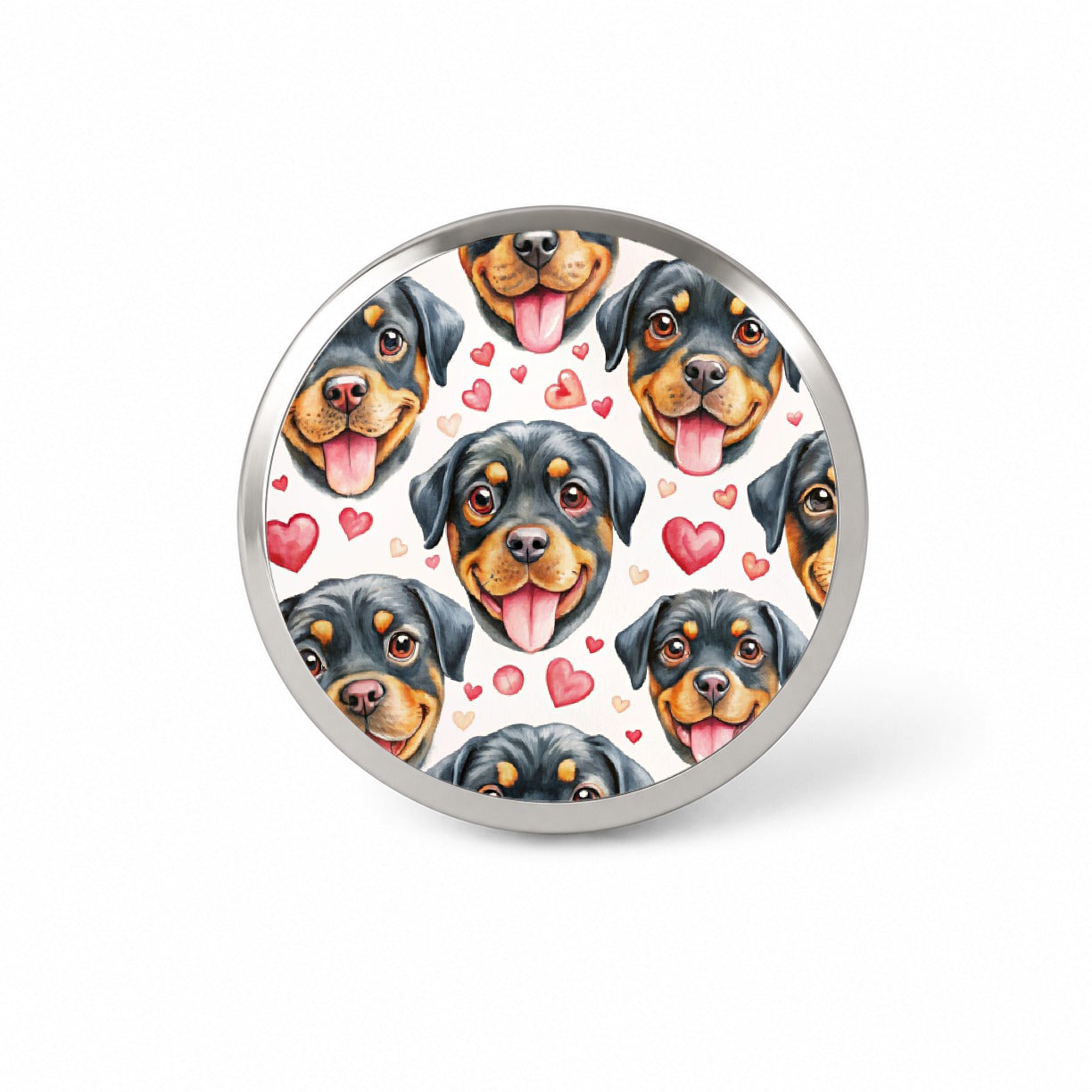 Cute Rottweiler Dog Faces Hearts Novelty Hat Backpack Lapel Pin