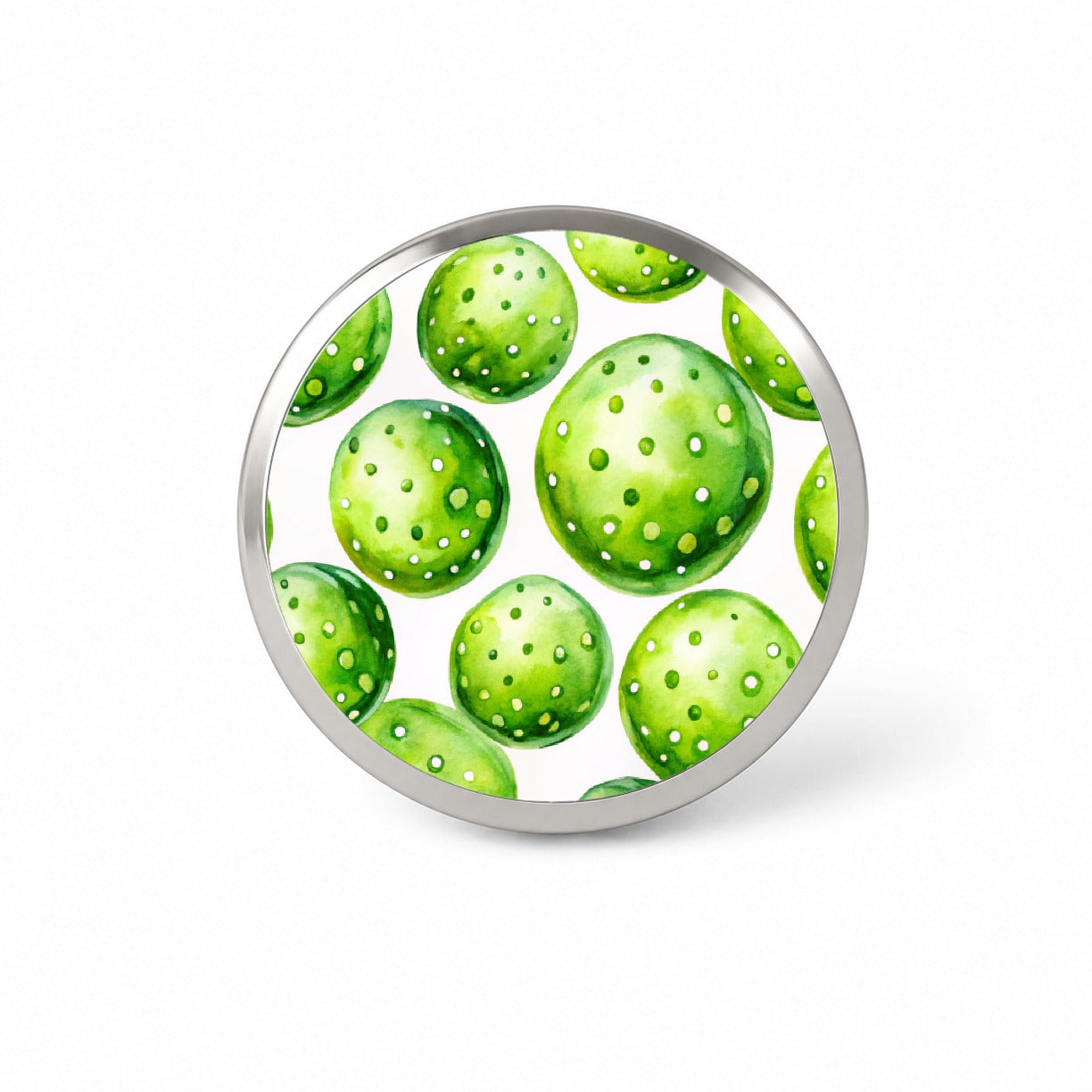 Fluorescent Green Pickleballs Novelty Hat Backpack Lapel Pin