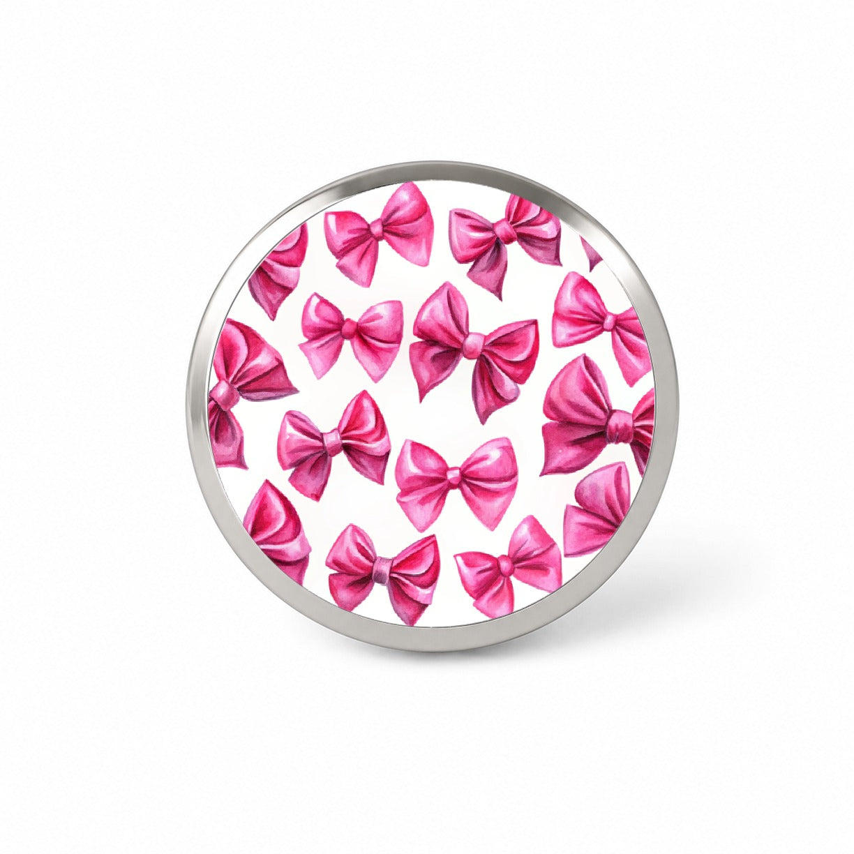 Hot Pink Scattered Coquette Bows Watercolor Novelty Hat Backpack Lapel Pin