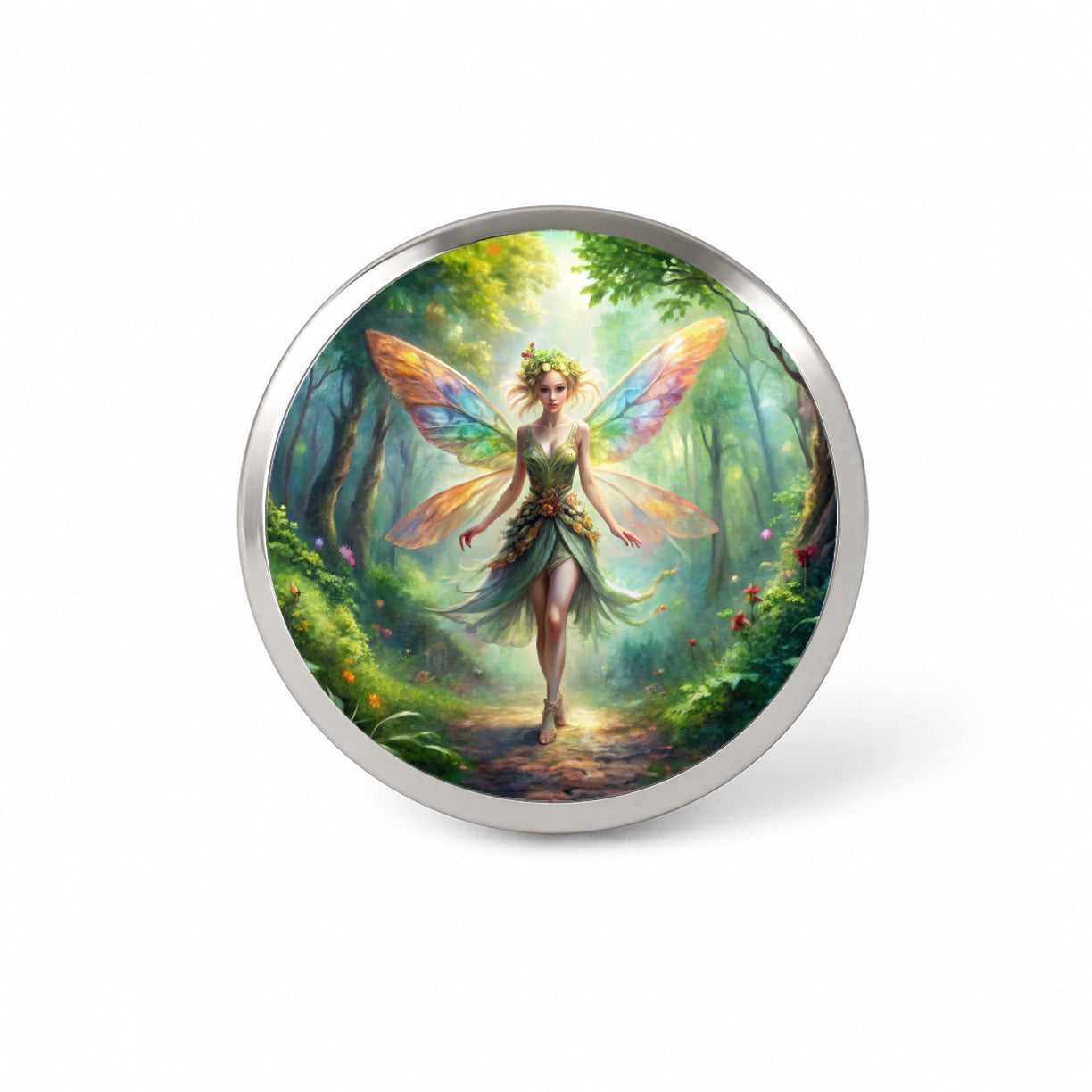 Pixie Fairy Forest Fantasy Beautiful Watercolor Novelty Hat Backpack Lapel Pin