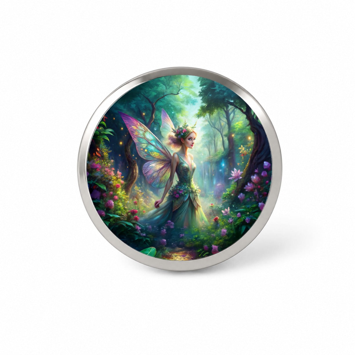 Pixie Fairy Forest Fantasy Watercolor Design Novelty Hat Backpack Lapel Pin