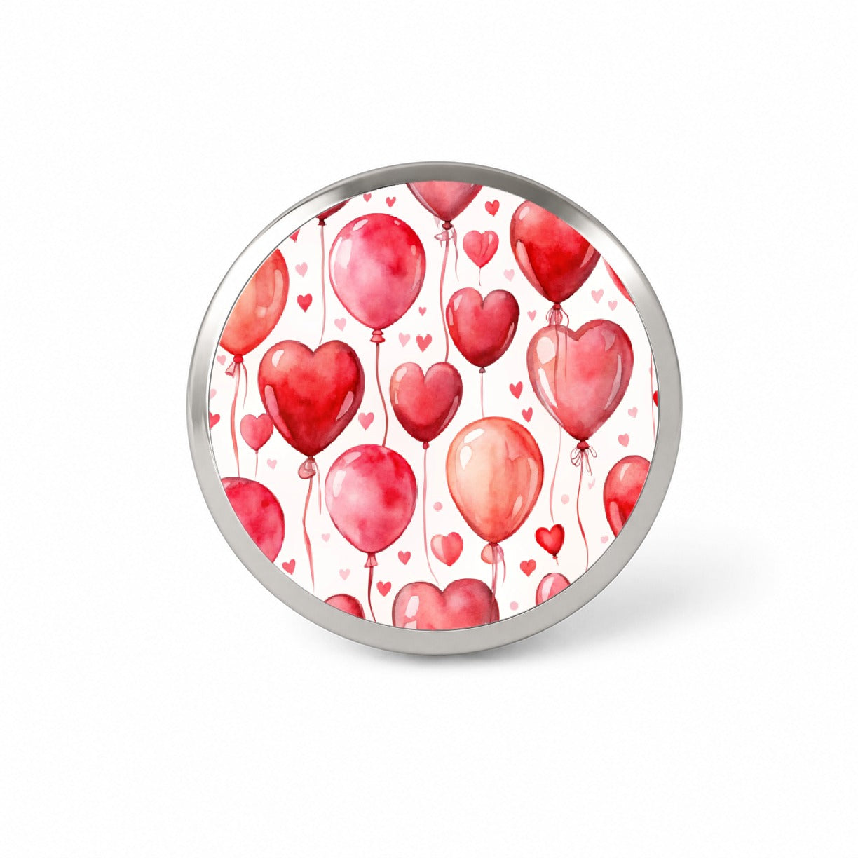Red Balloons Hearts Watercolor Love Anniversary Novelty Hat Backpack Lapel Pin