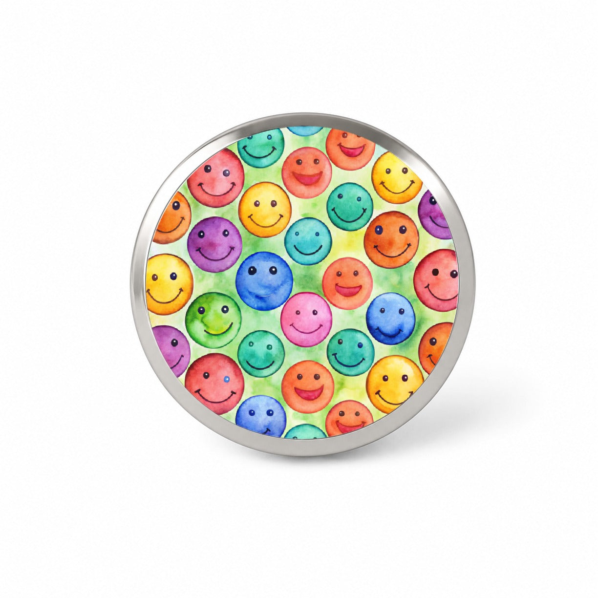 Smile Faces Watercolor Novelty Hat Backpack Lapel Pin