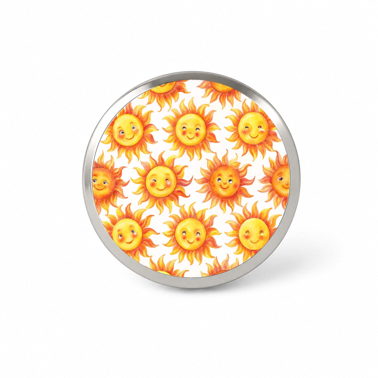 Smiling Suns Watercolor Novelty Hat Backpack Lapel Pin