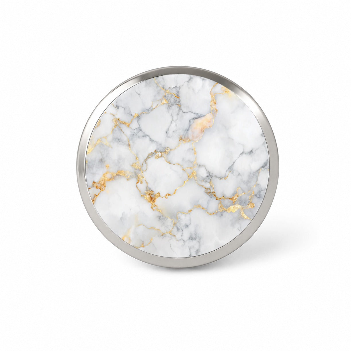 White Gold Marble Background Watercolor Novelty Hat Backpack Lapel Pin