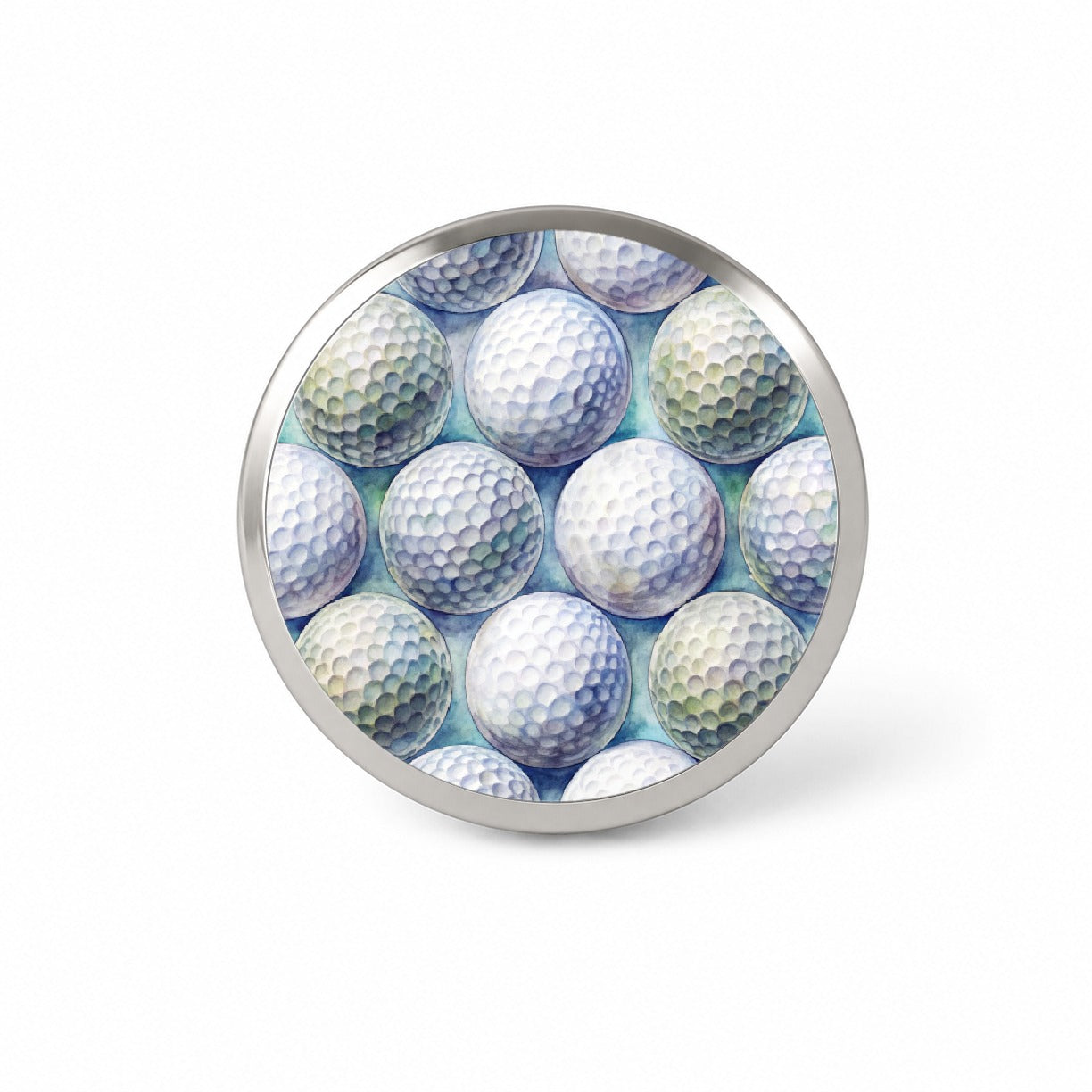 White Golf Balls Watercolor Novelty Hat Backpack Lapel Pin