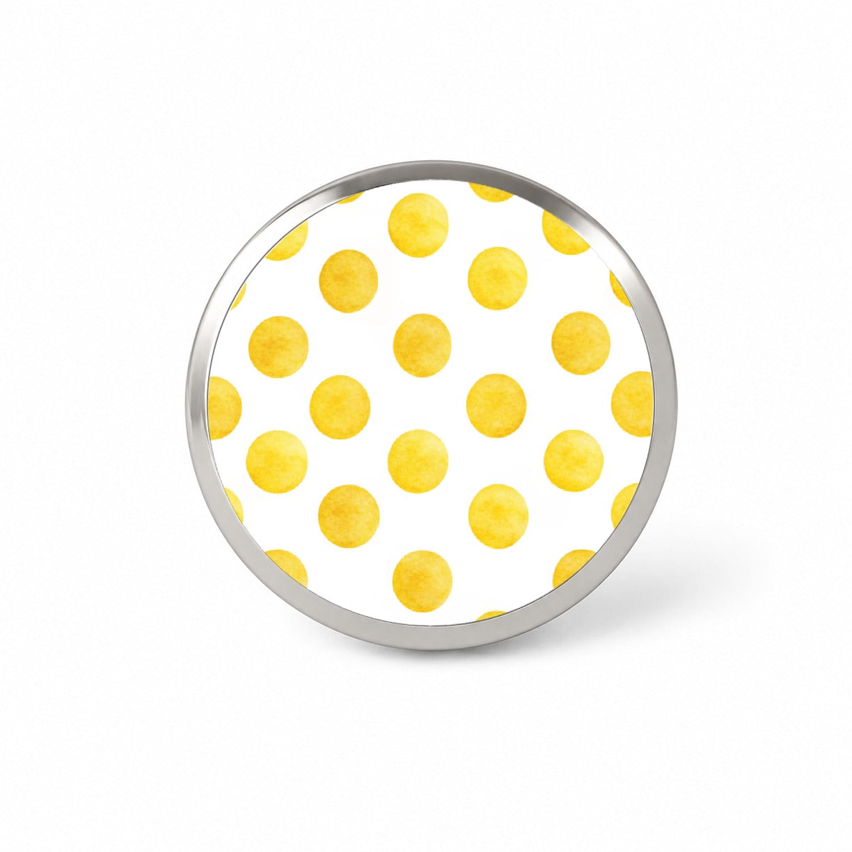 Yellow Polka Dots White Background Novelty Hat Backpack Lapel Pin