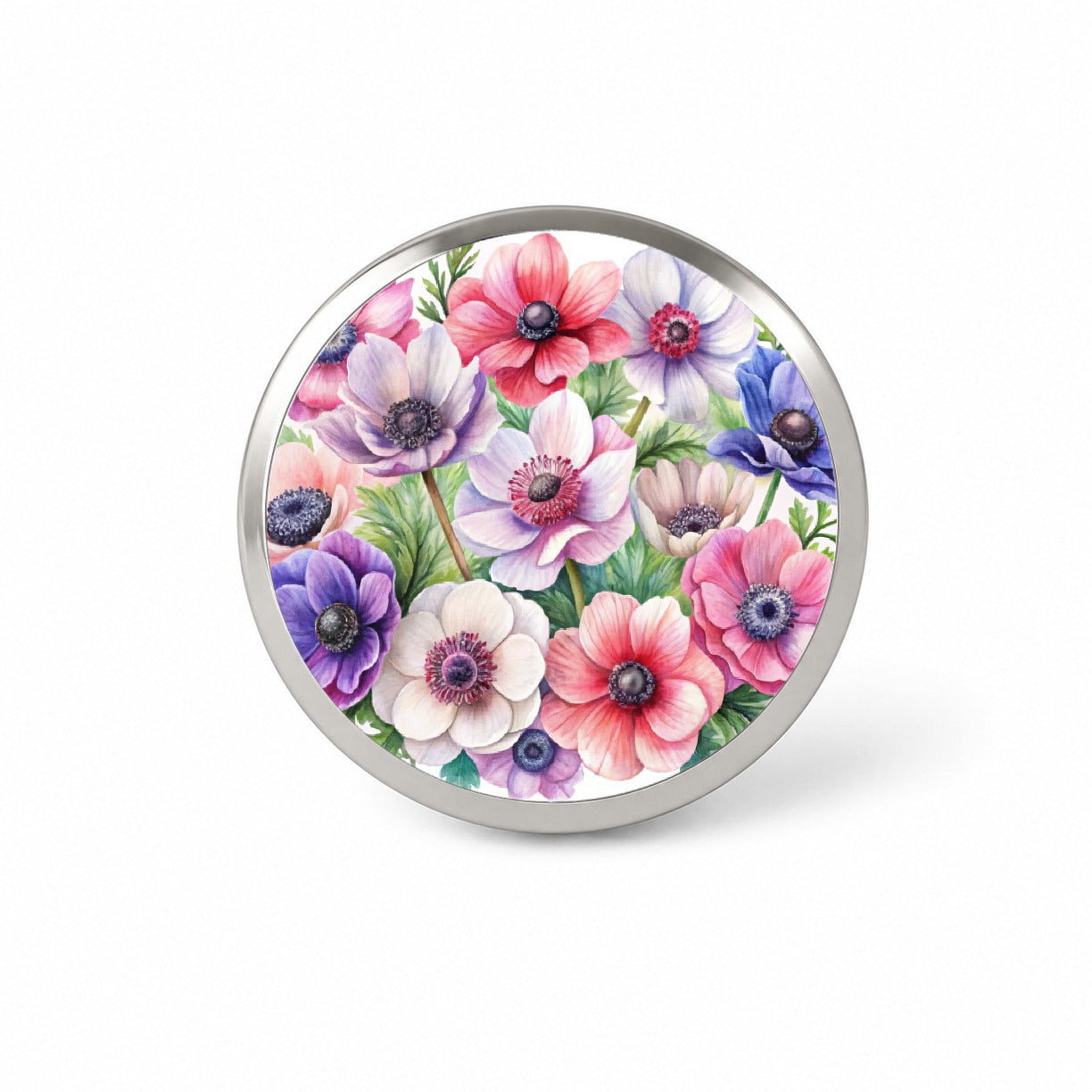 Anemone Flowers Watercolor Novelty Hat Backpack Lapel Pin