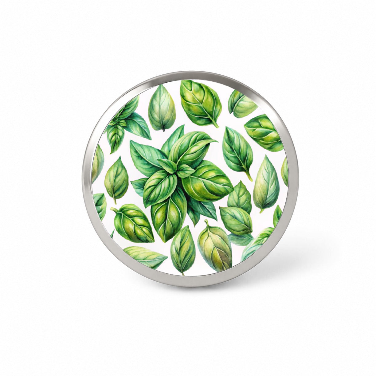 Basil Leaves Watercolor Novelty Hat Backpack Lapel Pin