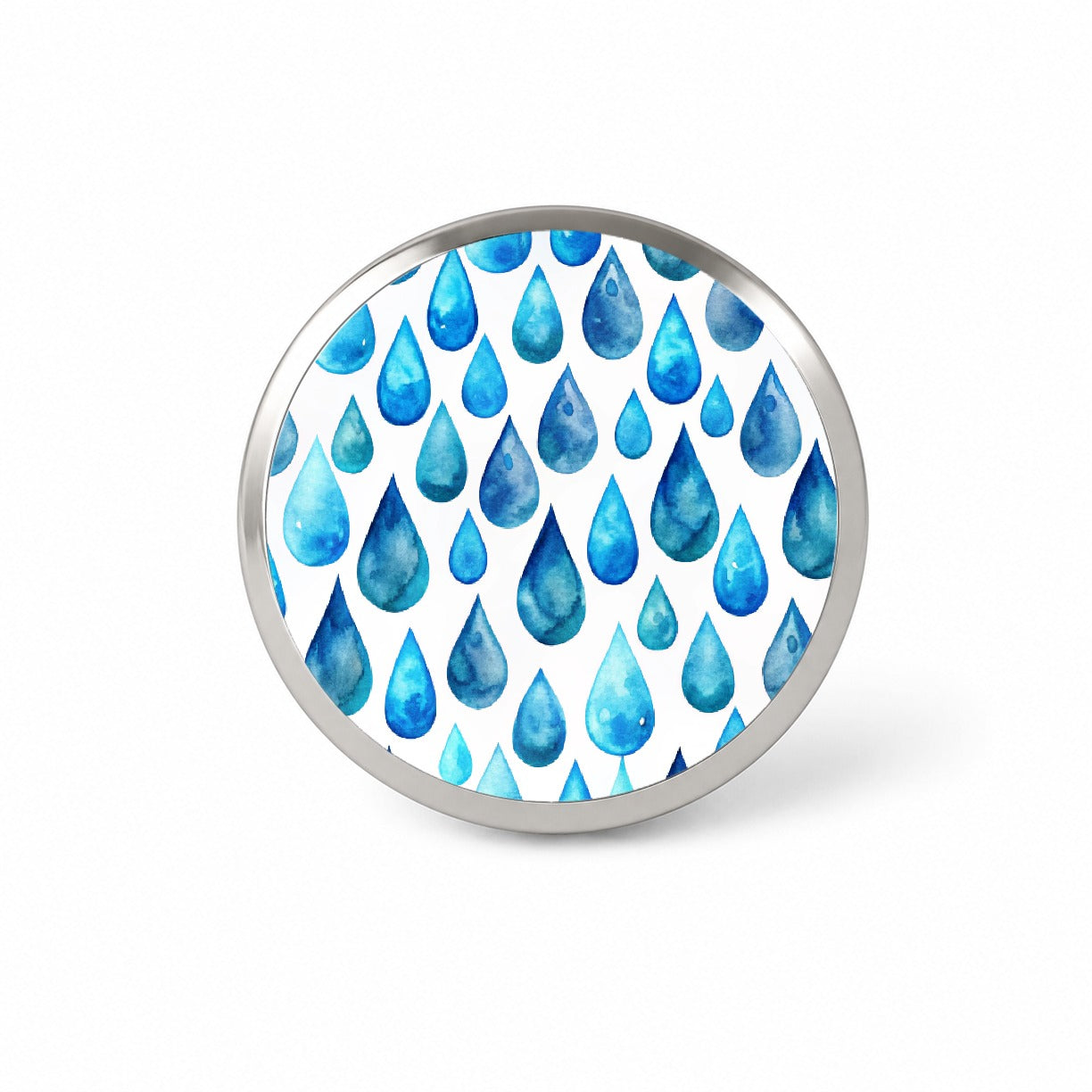Blue Water Droplets Repeating Novelty Hat Backpack Lapel Pin