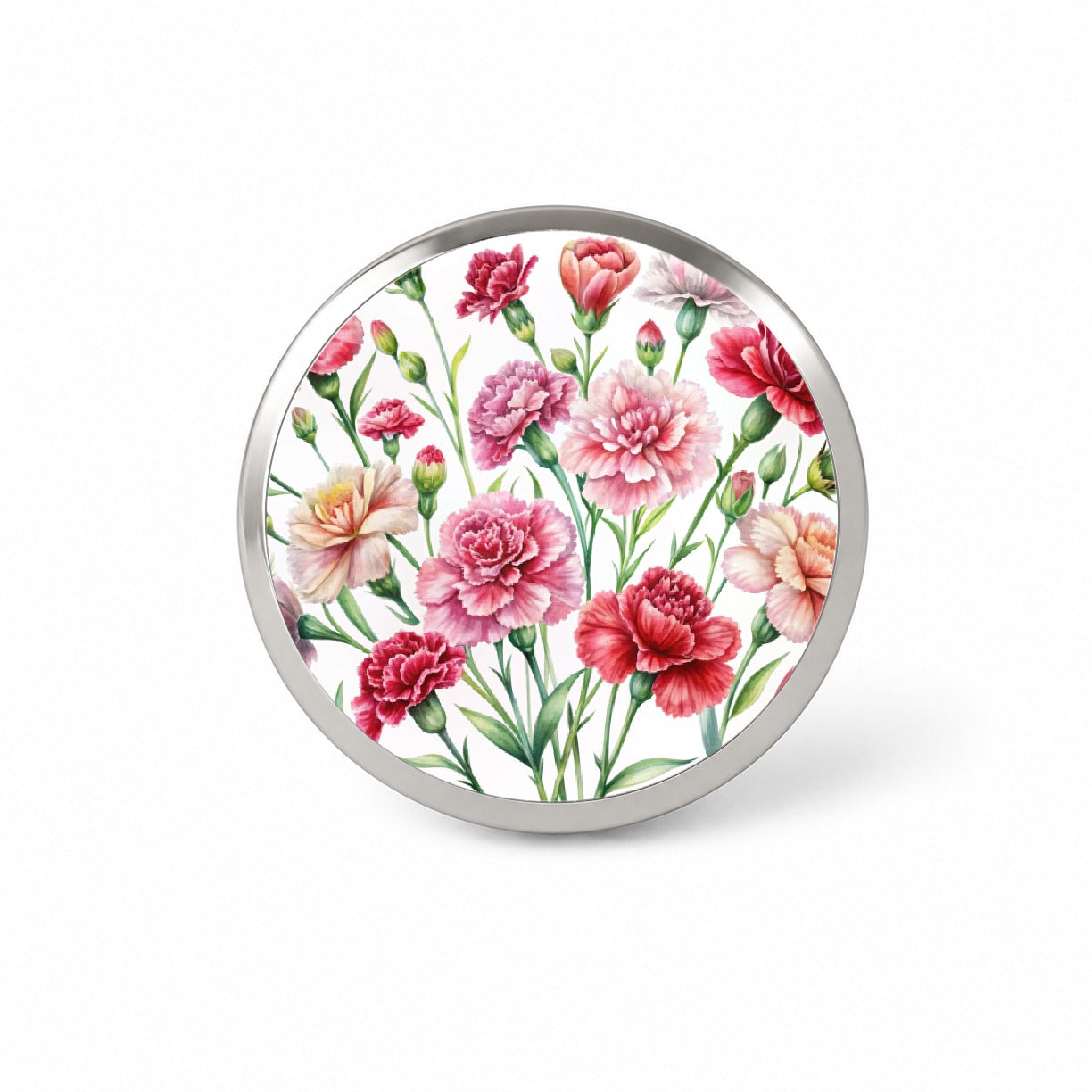 Carnations Flowers Watercolor Novelty Hat Backpack Lapel Pin
