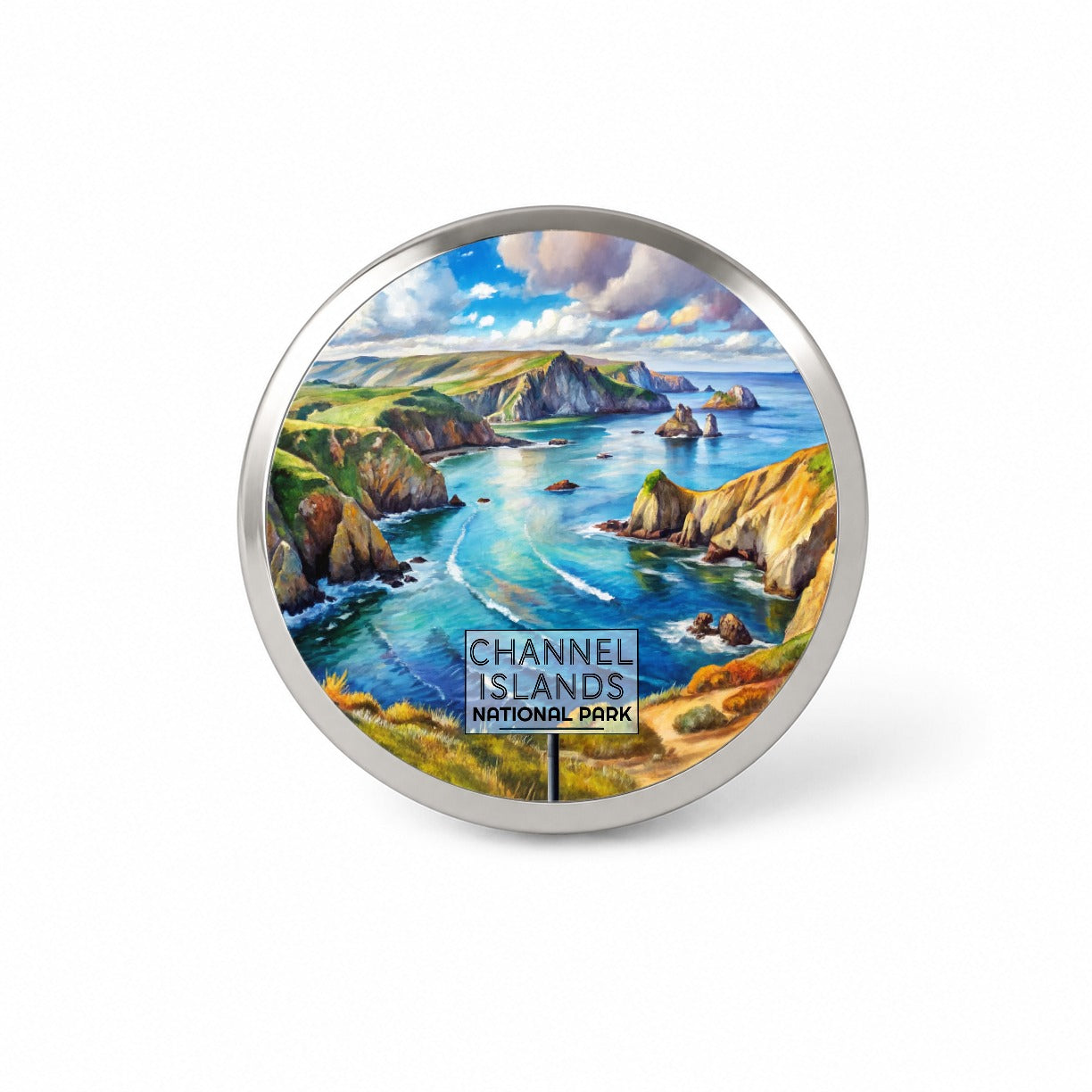 Channel Islands National Park California Watercolor Novelty Hat Backpack Lapel Pin