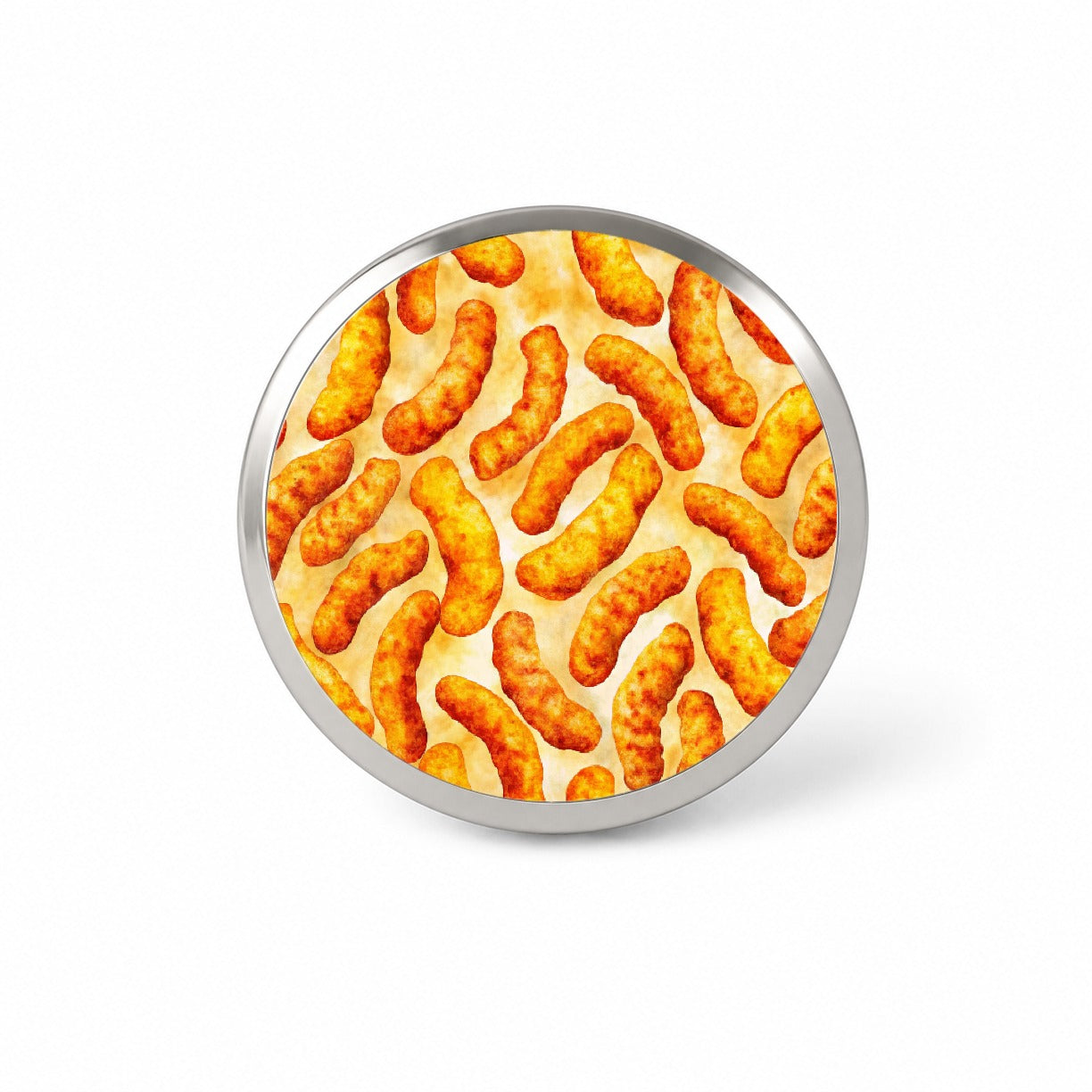 Cheese Curls Puffs Snacks Novelty Hat Backpack Lapel Pin