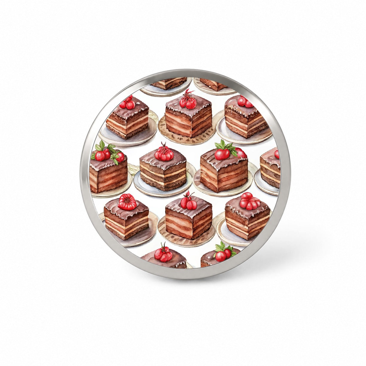 Chocolate Cake On Plates Novelty Hat Backpack Lapel Pin