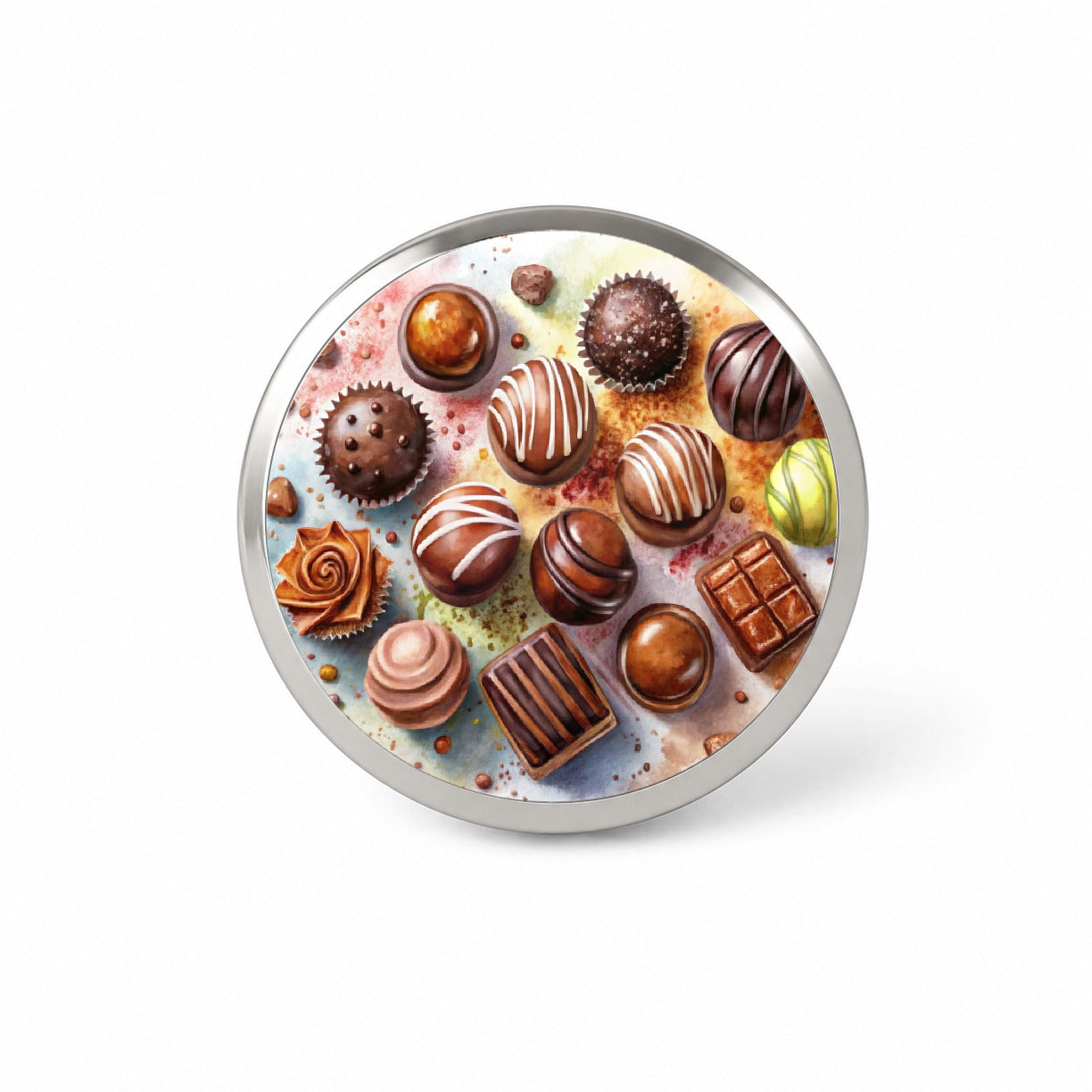 Chocolates Dark Milk Candy Watercolor Novelty Hat Backpack Lapel Pin
