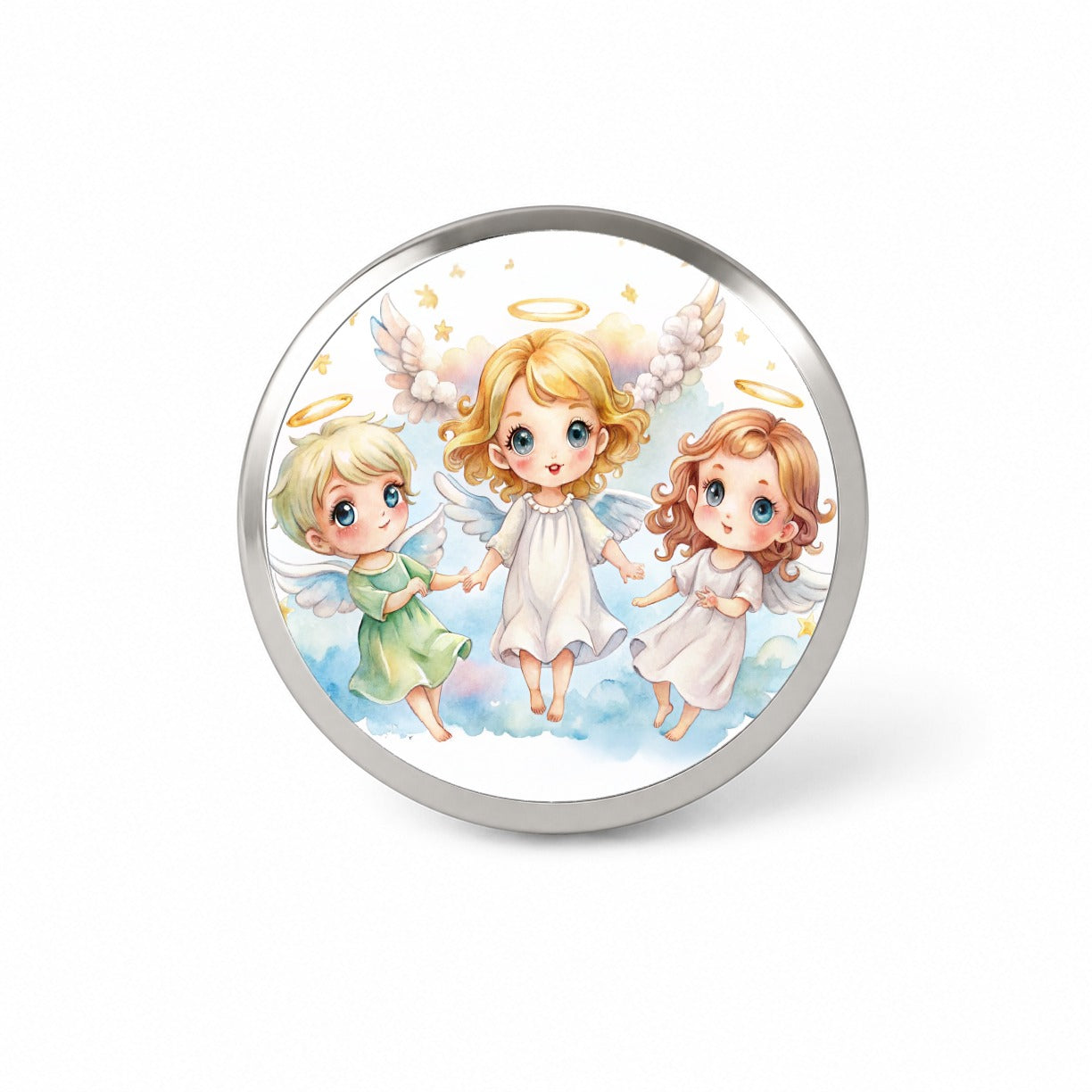 Cute Angels Watercolor Novelty Hat Backpack Lapel Pin