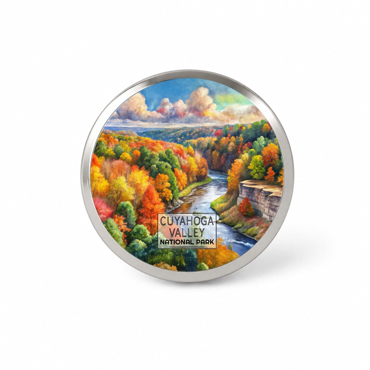 Cuyahoga Valley National Park Ohio Watercolor Novelty Hat Backpack Lapel Pin