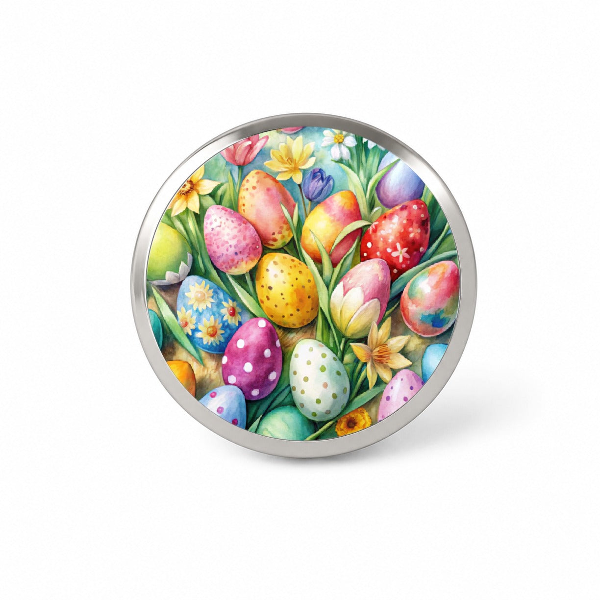 Easter Eggs Flowers Watercolor Novelty Hat Backpack Lapel Pin