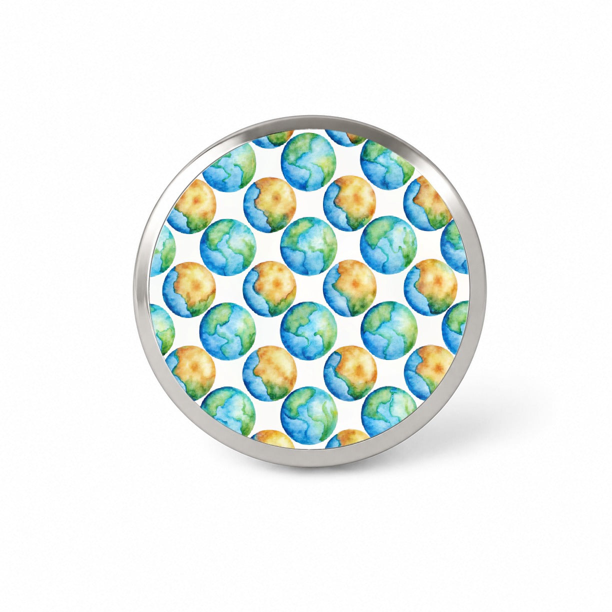 Globes Earth Pattern Watercolor Novelty Hat Backpack Lapel Pin