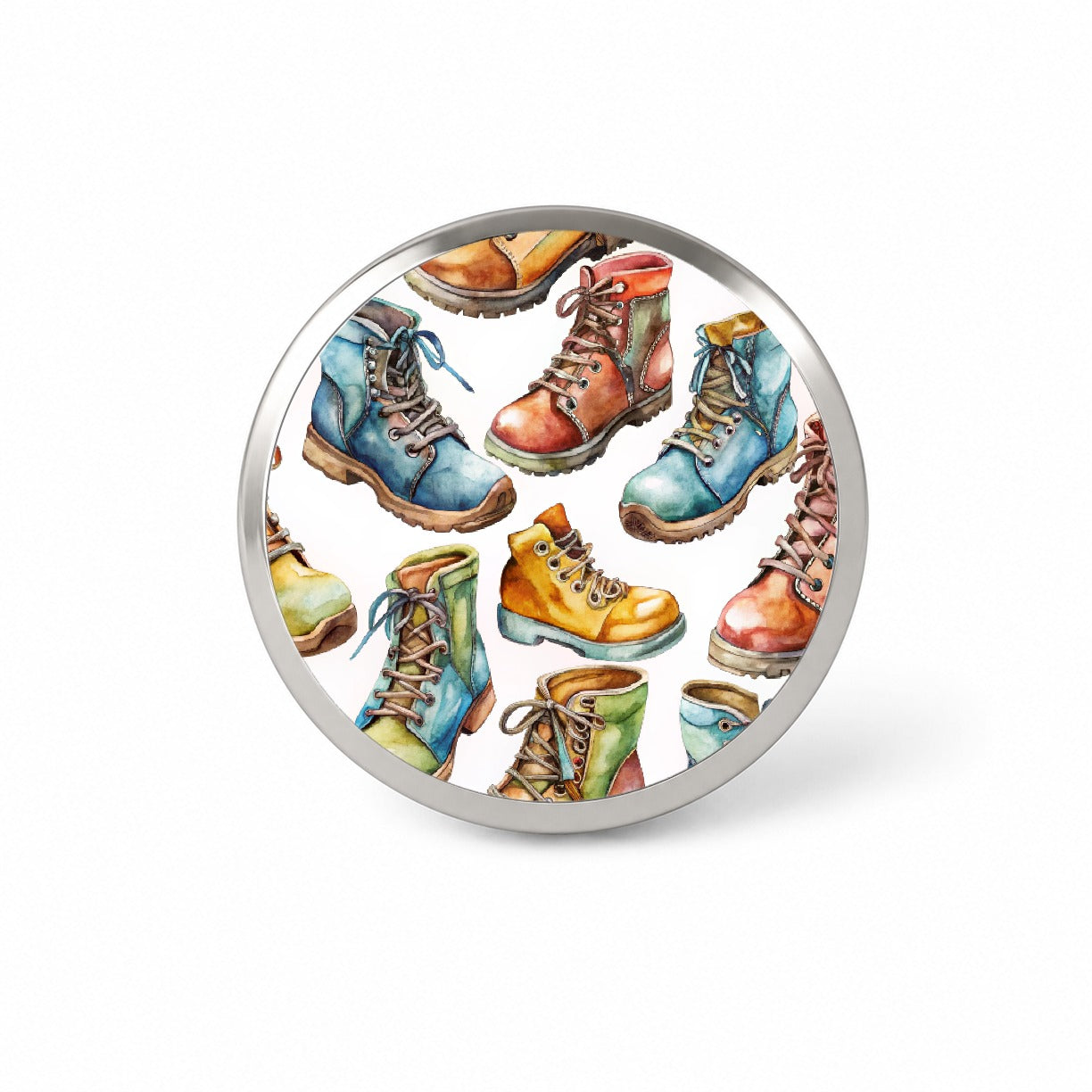 Hiking Boots Hikers Watercolor Novelty Hat Backpack Lapel Pin