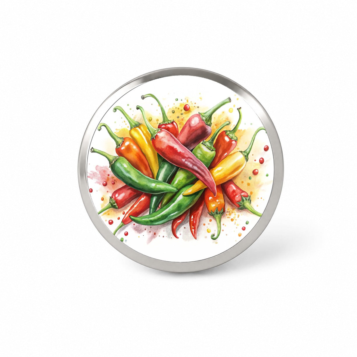 Hot Peppers Jalapenos Spicy Watercolor Novelty Hat Backpack Lapel Pin