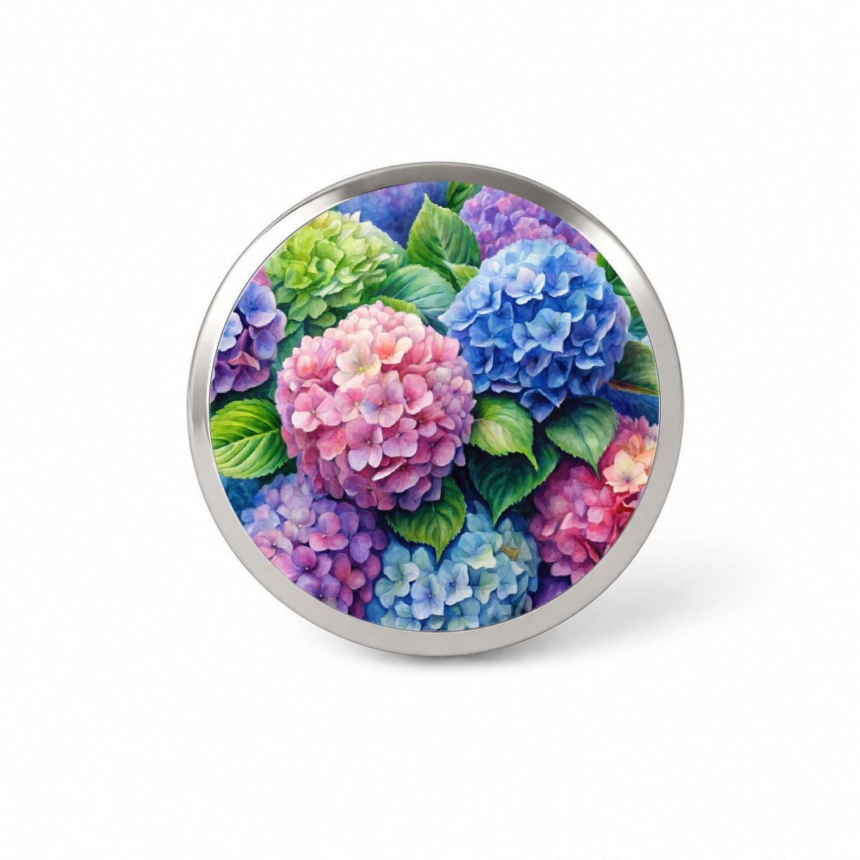 Hydrangeas Colorful Flowers Beautiful Novelty Hat Backpack Lapel Pin