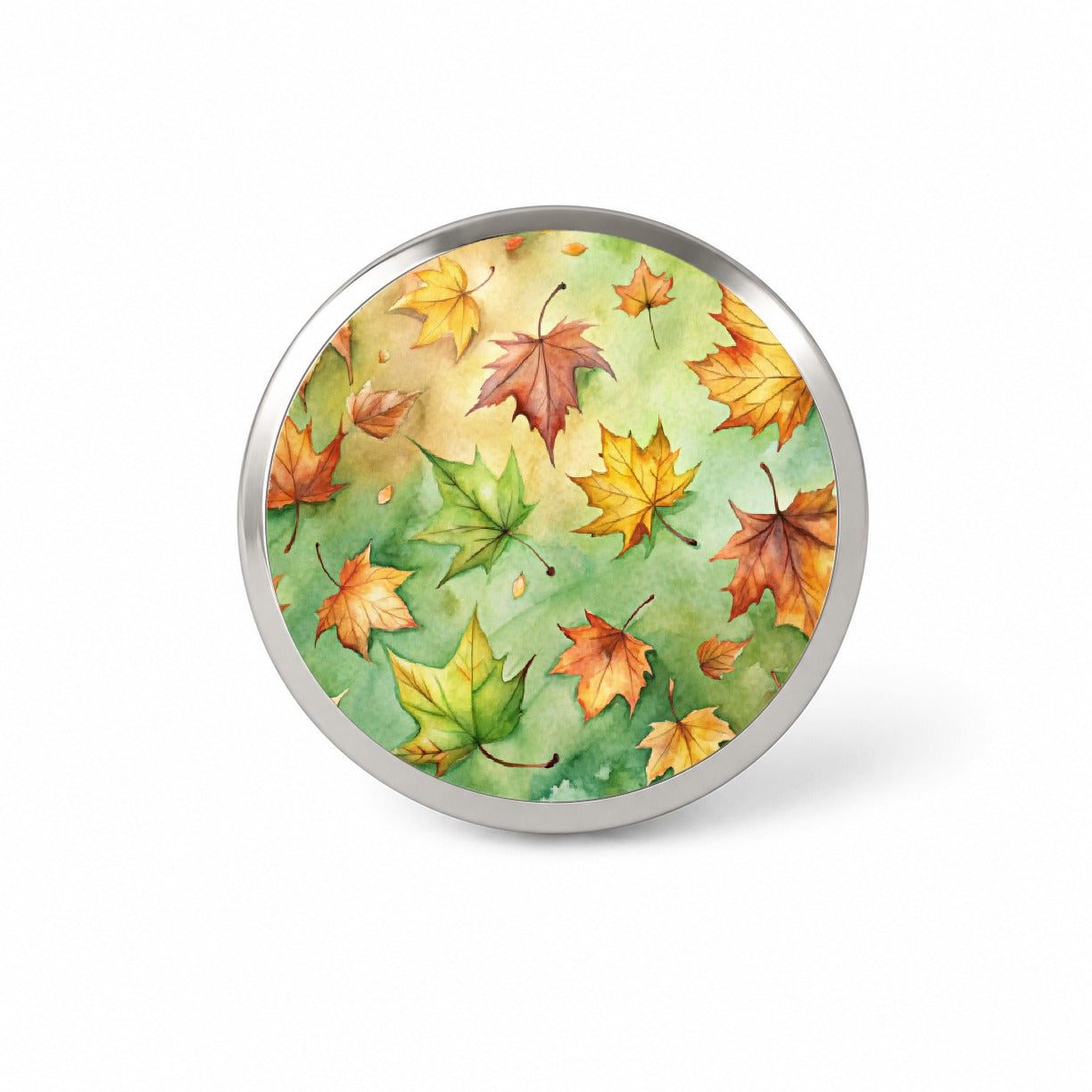 Leaves Green Background Watercolor Novelty Hat Backpack Lapel Pin