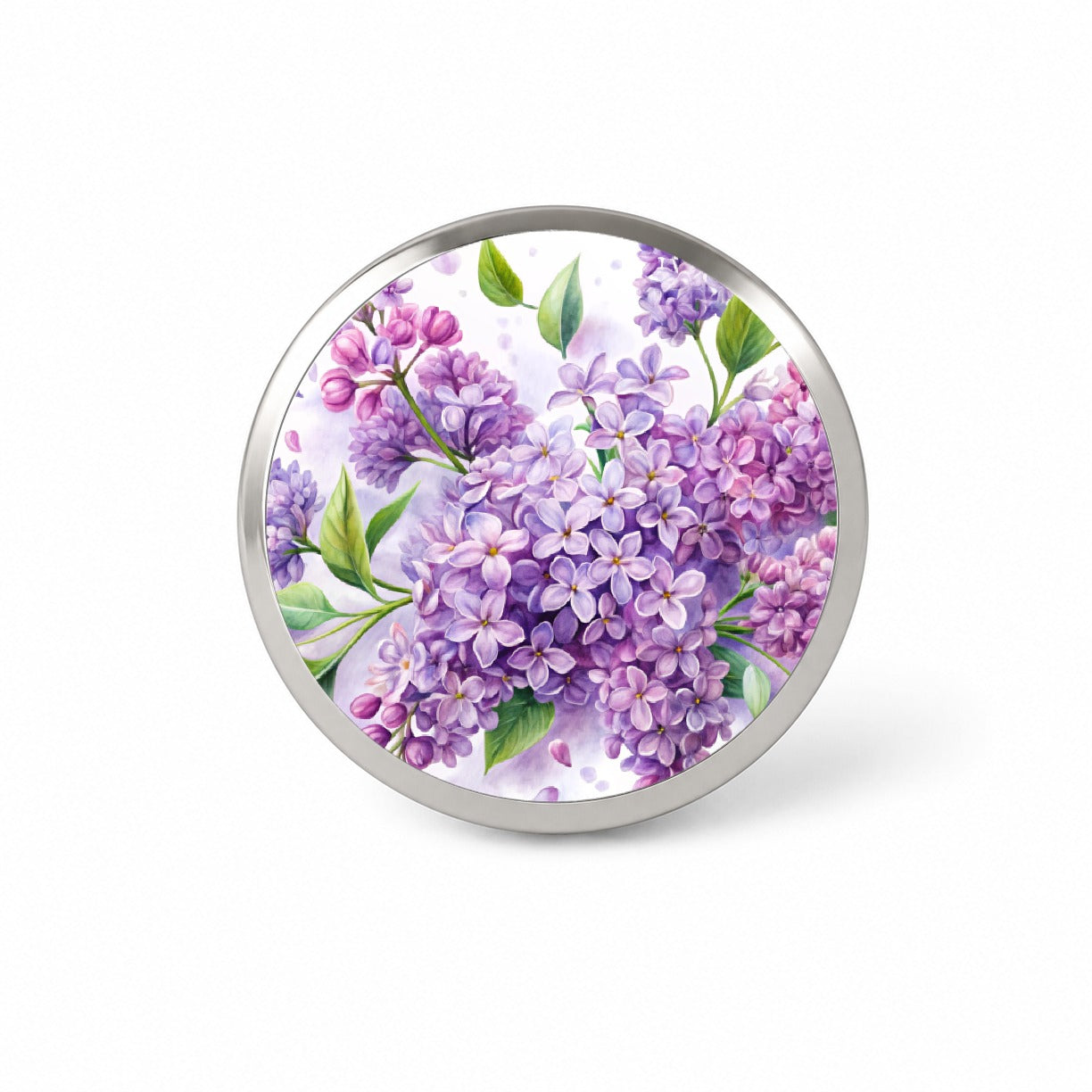 Lilac Flowers Watercolor Novelty Hat Backpack Lapel Pin